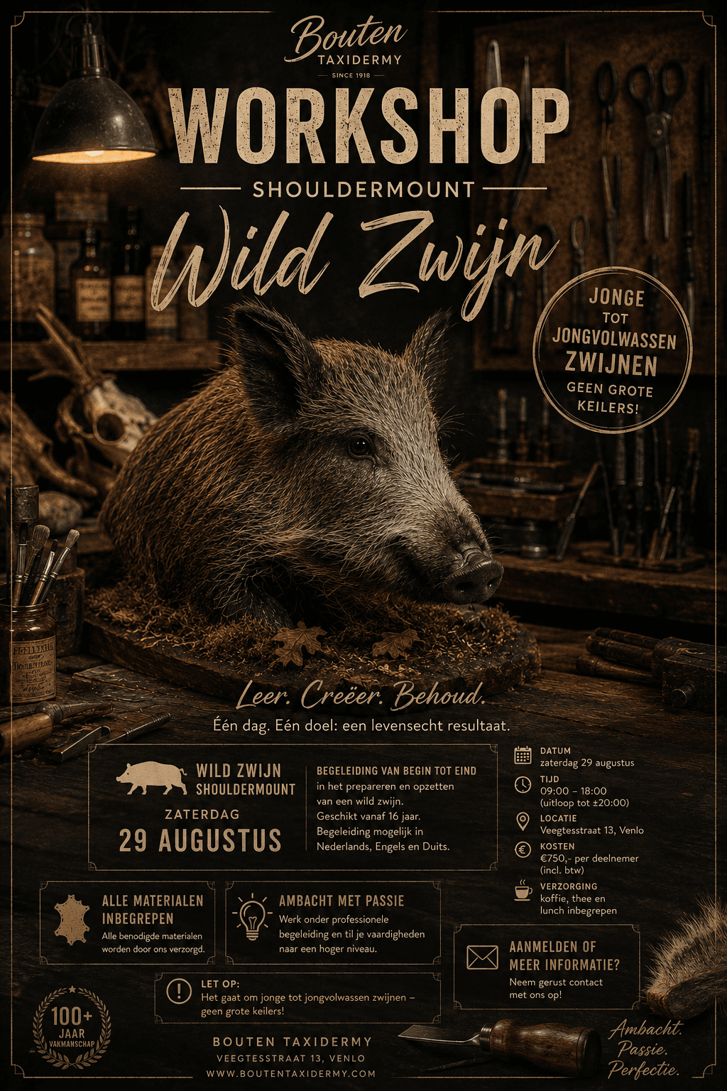 Workshop wild zwijn shouldermount
